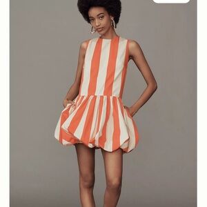 Orange and White Striped Dress